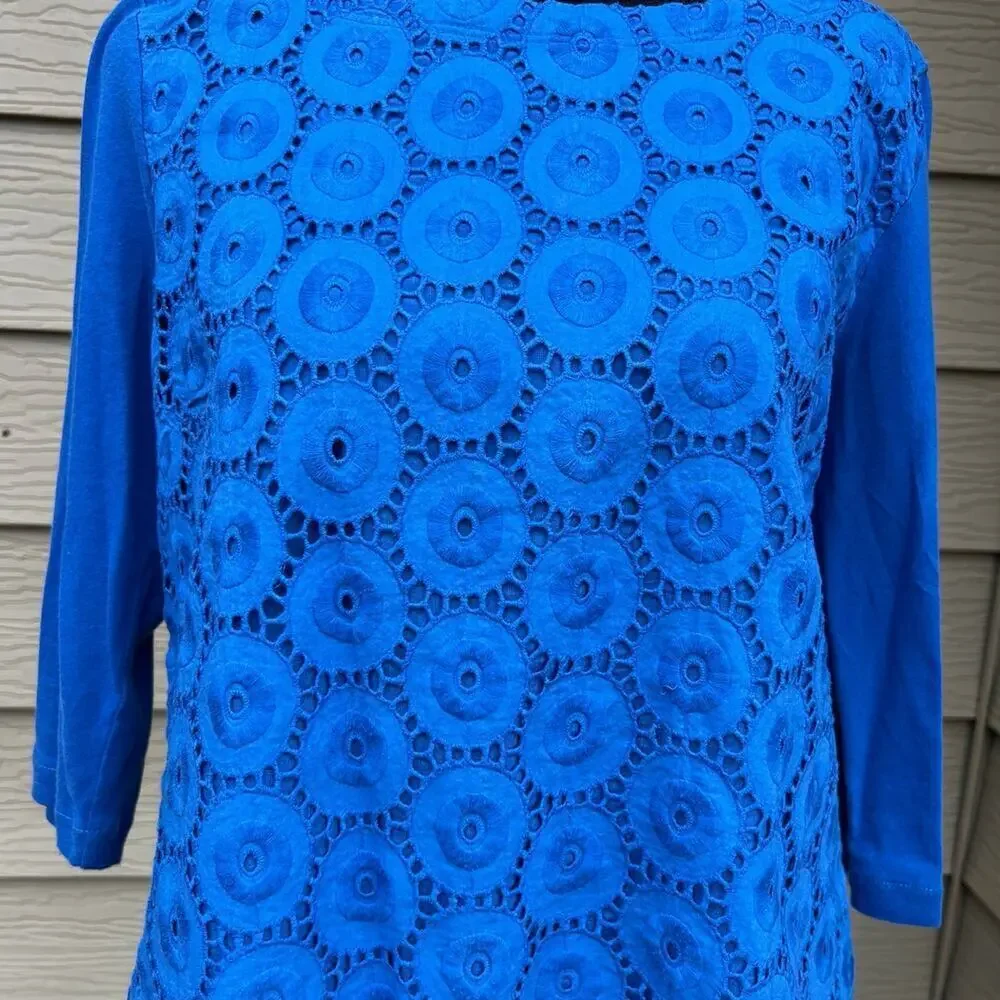 J.Crew women’s size M, elbow length sleeve, blue top